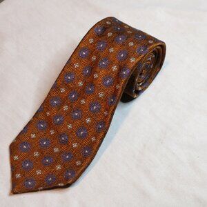 Copper Silk Geometric Tie